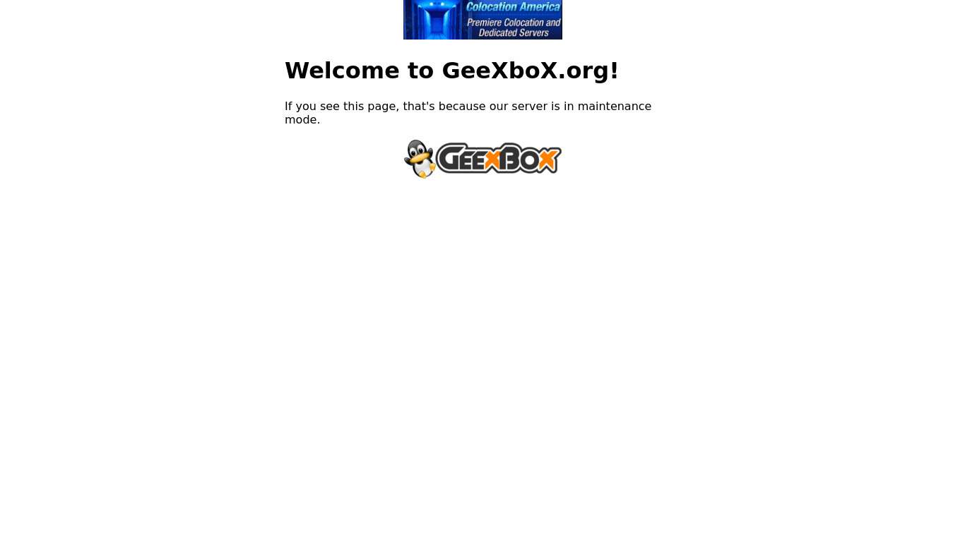 GeeXboX Landing page