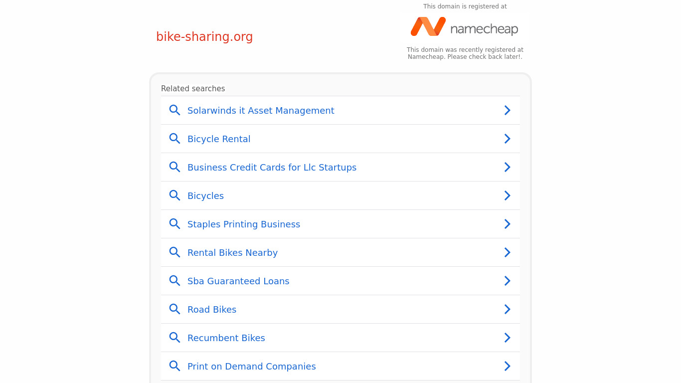 BikeSharing Landing page