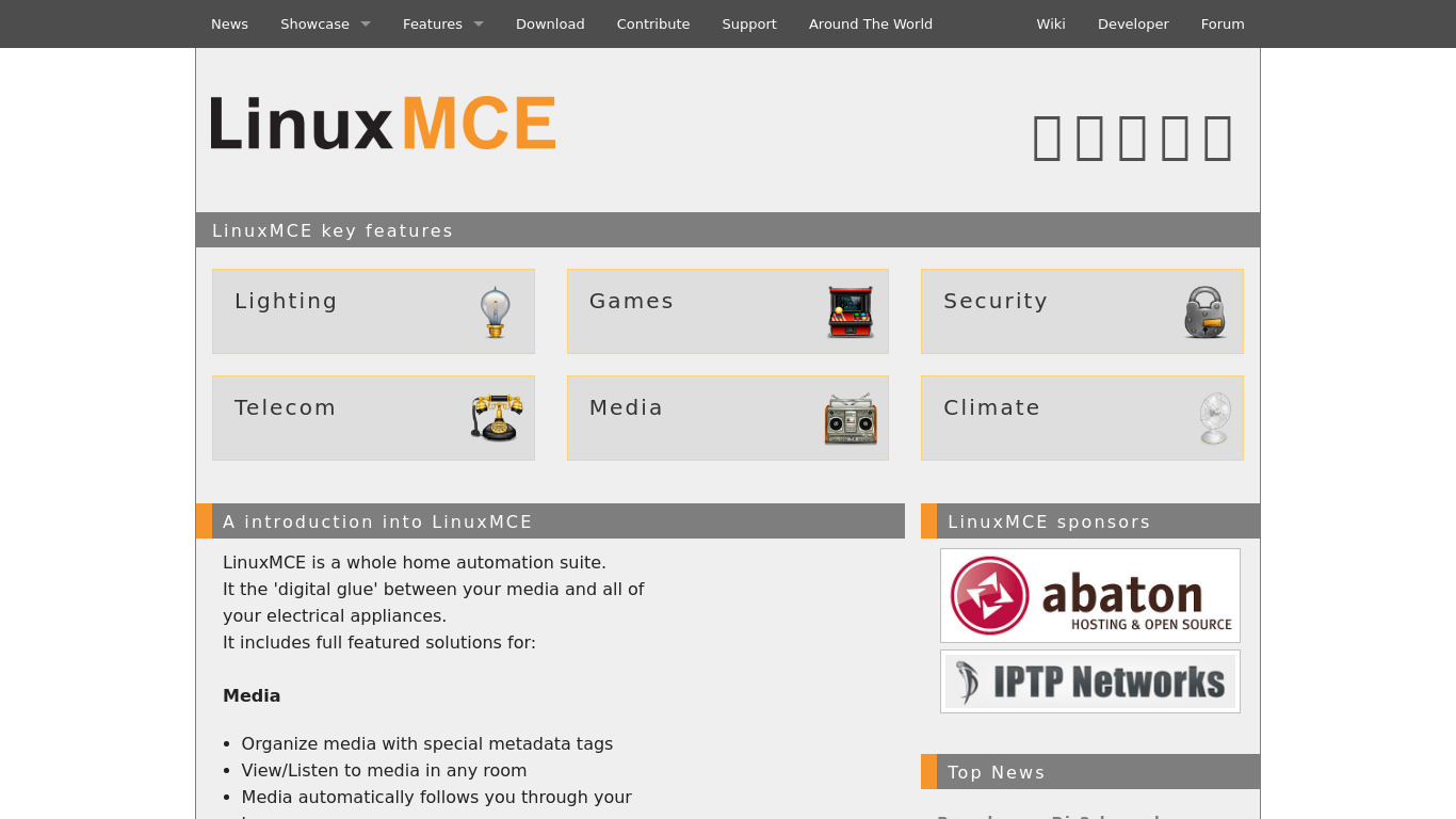 LinuxMCE Landing page
