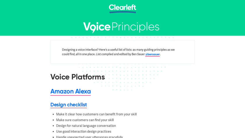 Voice Principles Landing Page
