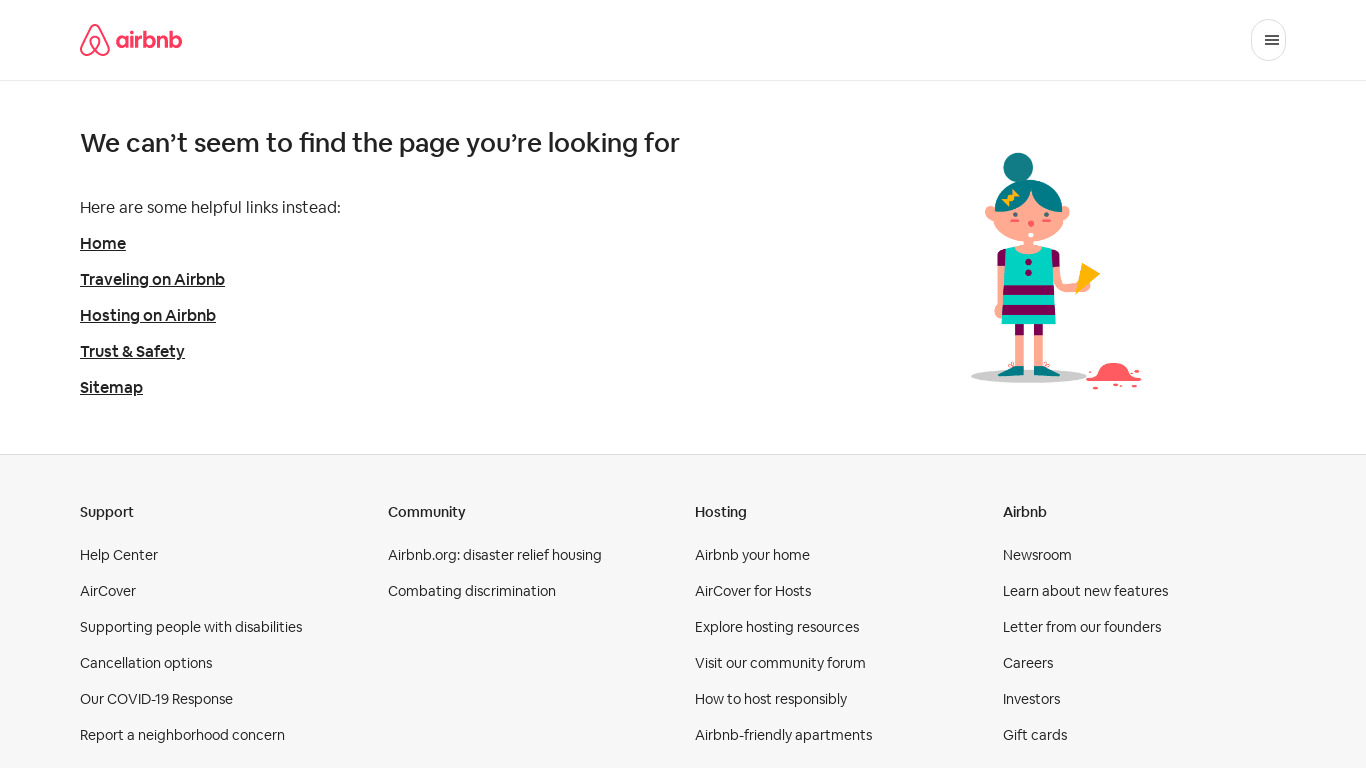 Airbnb Trips Landing page