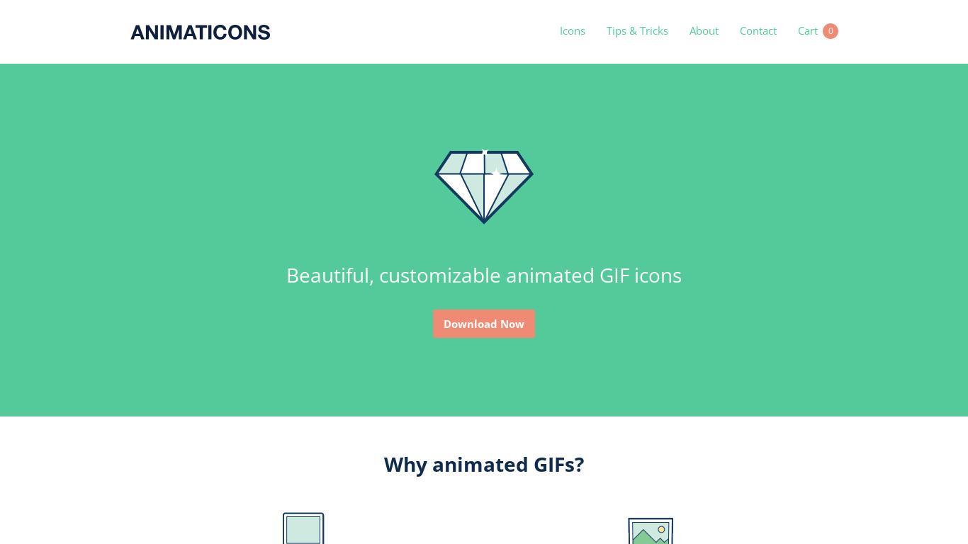 Animaticons Landing page