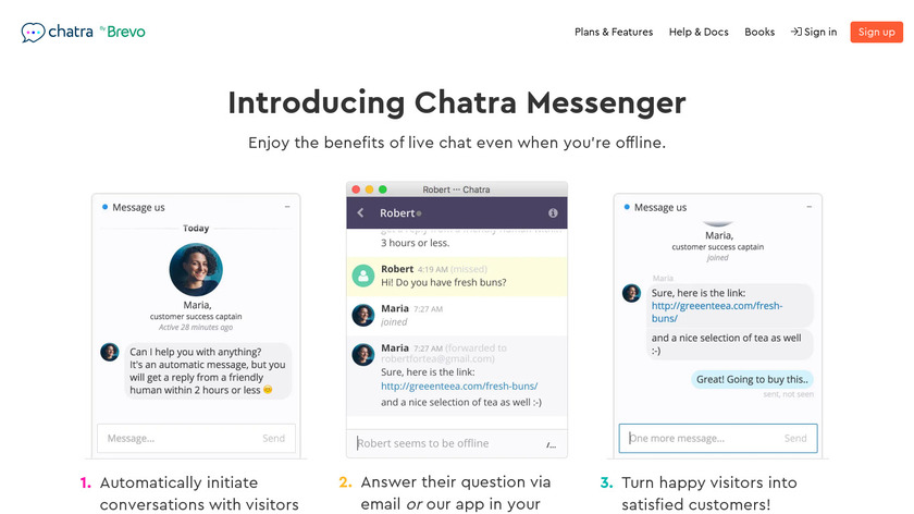 Chatra Messenger Landing Page