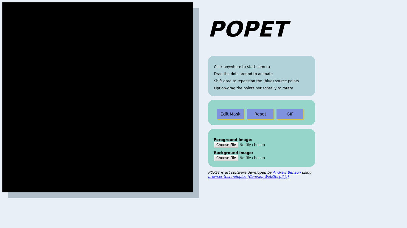 Popet Landing page