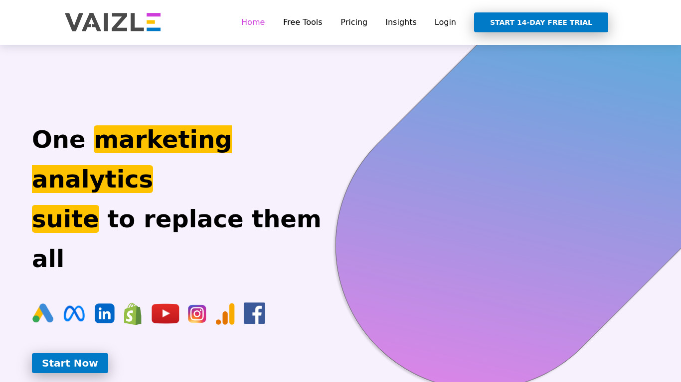 Vaizle Landing page