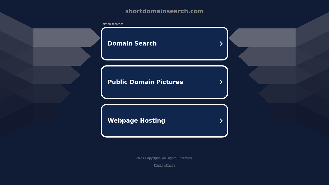 Short Domain Search Landing page