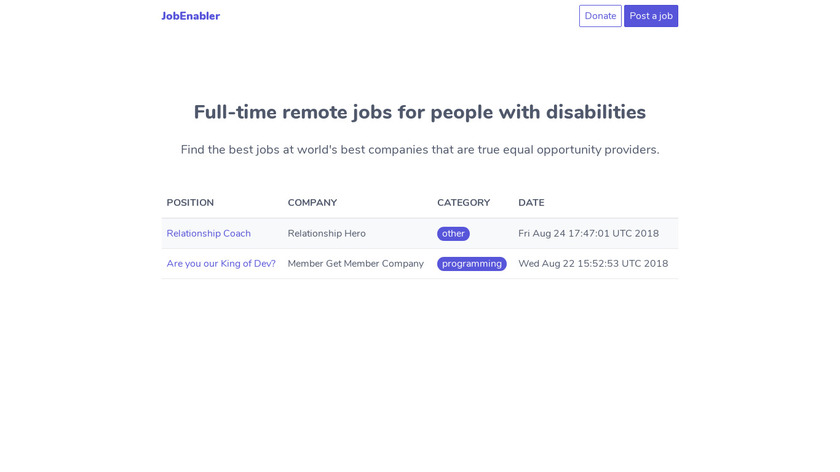 JobEnabler.ORG Landing Page