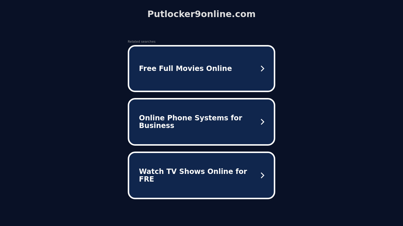 Putlocker9 Online Landing page