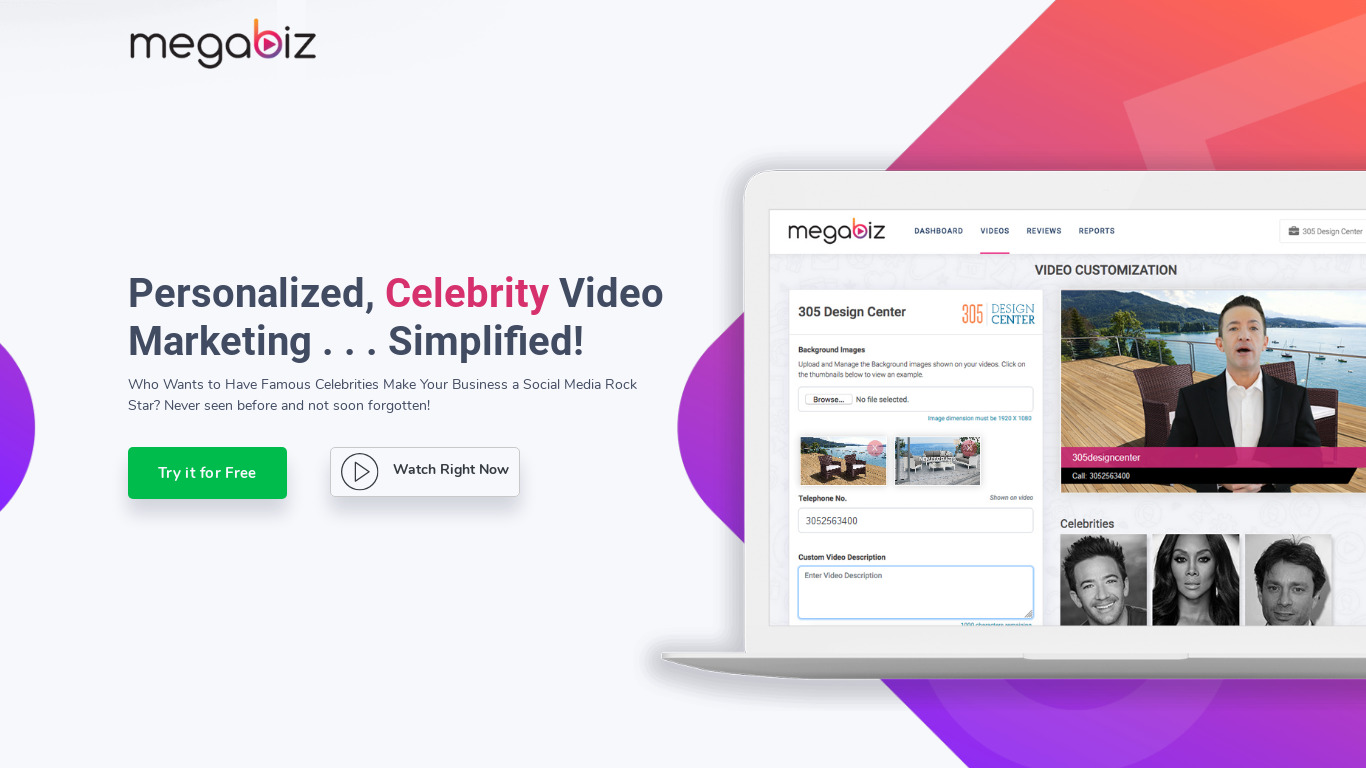 Megabiz.io Landing page