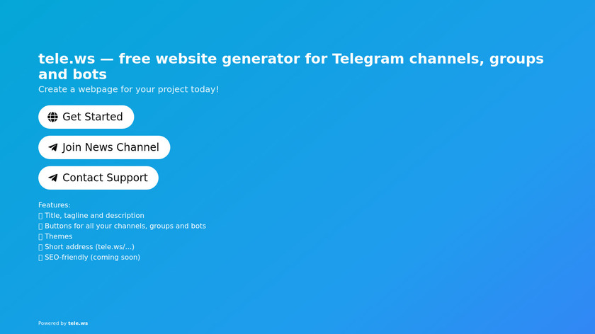 tele.ws Landing Page