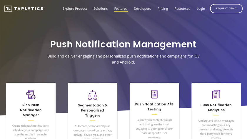 Taplytics Push Notifications Landing Page