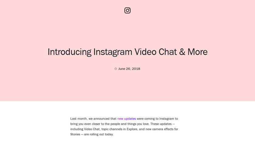 Instagram Direct Video Chat Landing Page