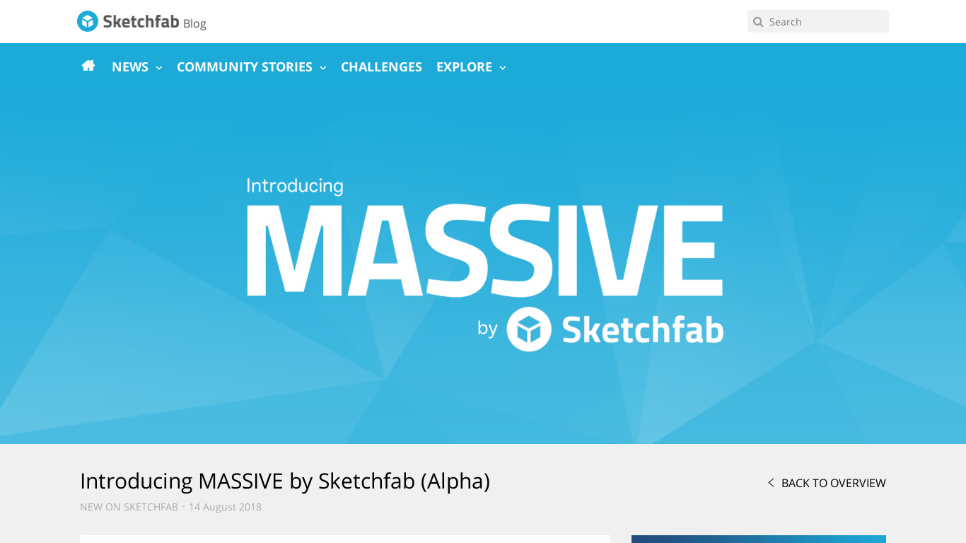 MASSIVE by Sketchfab Landing page