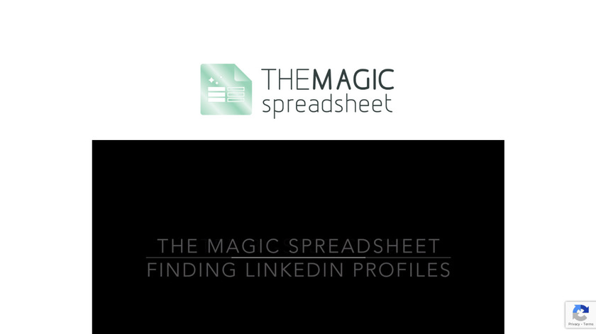 Magic Spreadsheet Landing Page