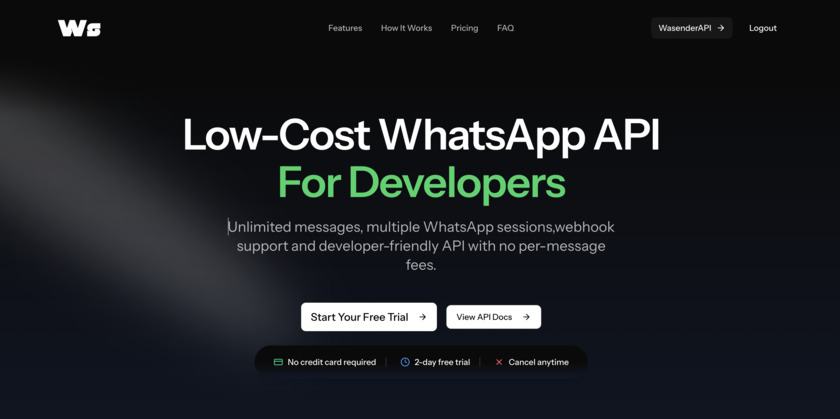 WasenderApi Landing Page