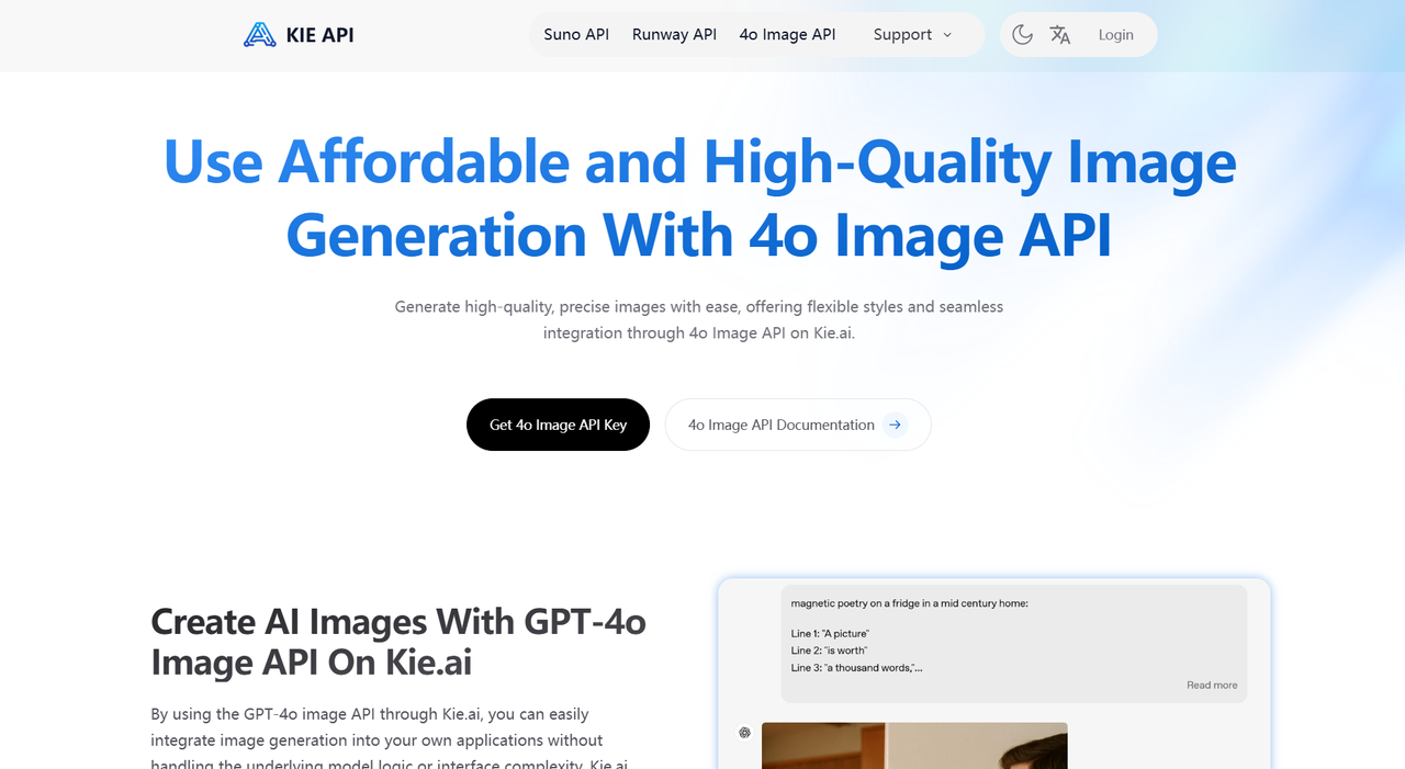 Kie.ai  4o Image API 