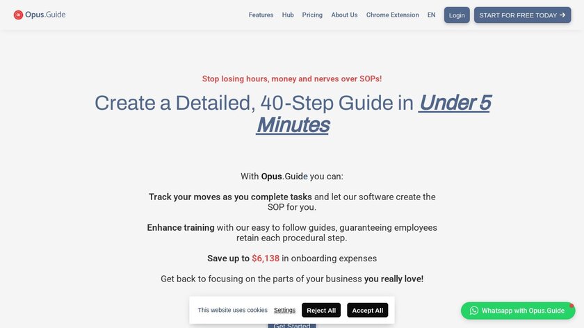 Opus.Guide Landing Page