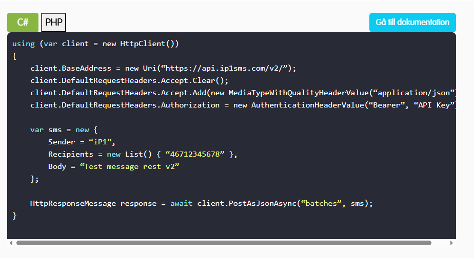 iP.1 SMS iP1sms.com - Developer page
