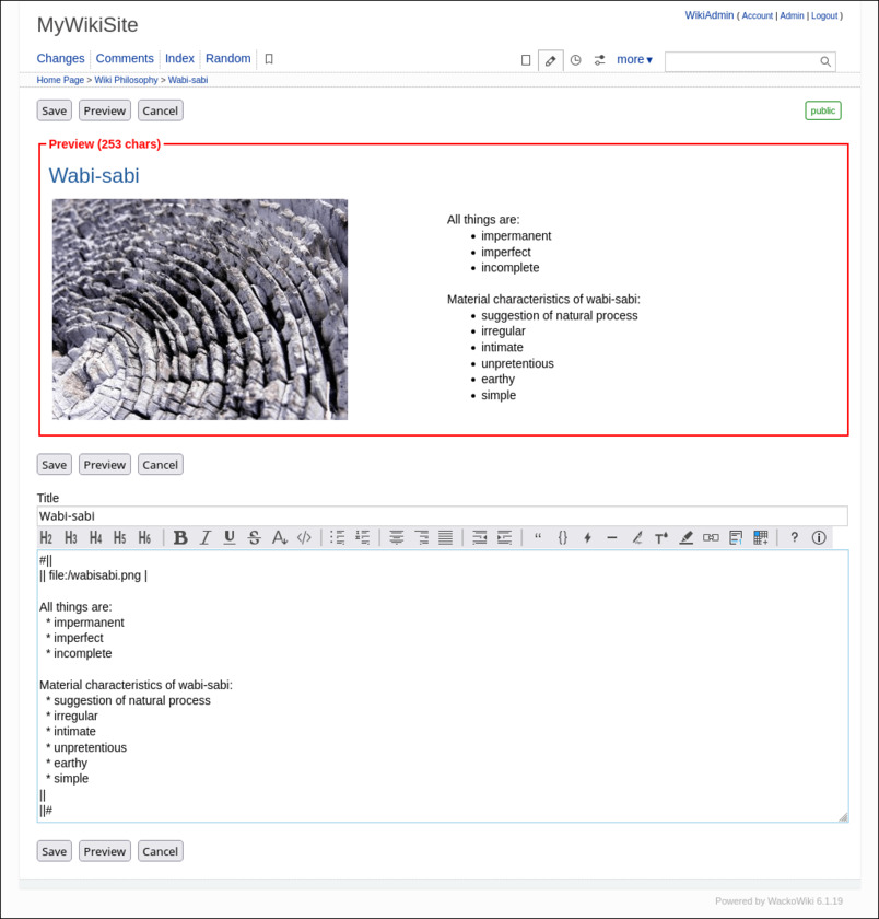 WackoWiki Landing Page