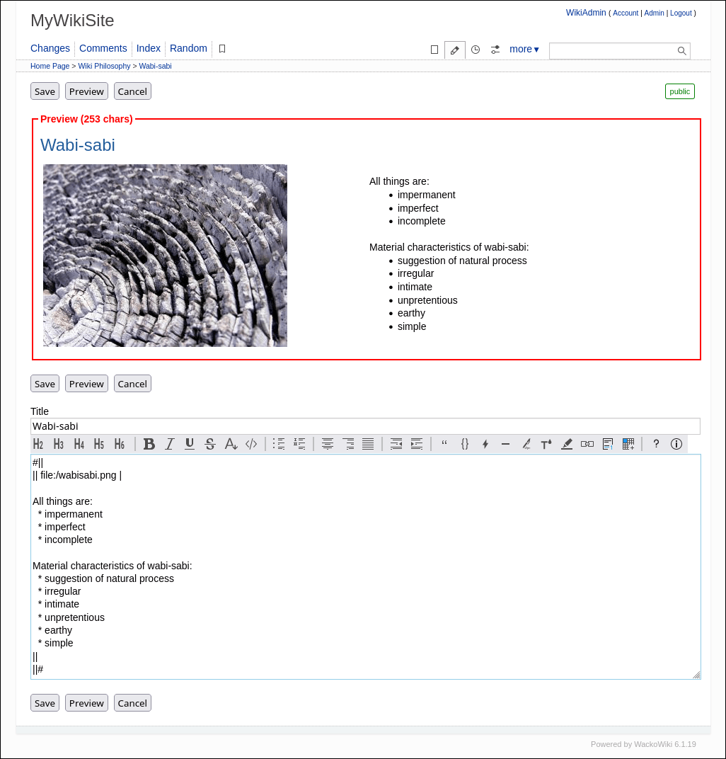 WackoWiki Landing page
