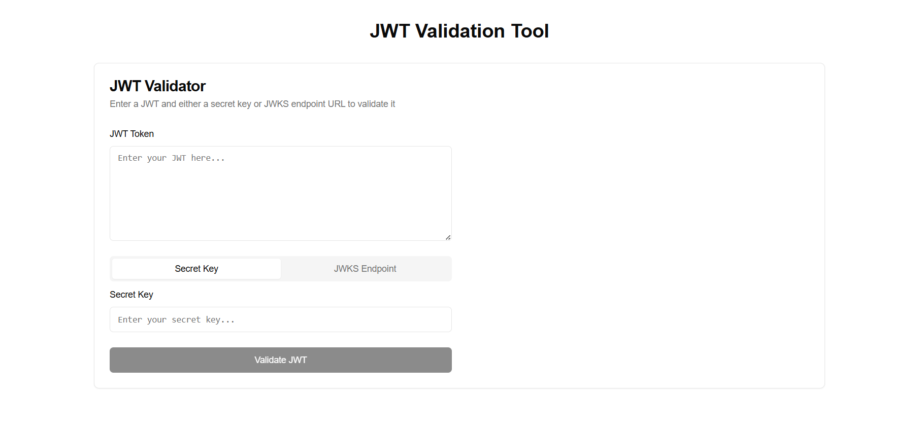 JWT Validator and Tester 