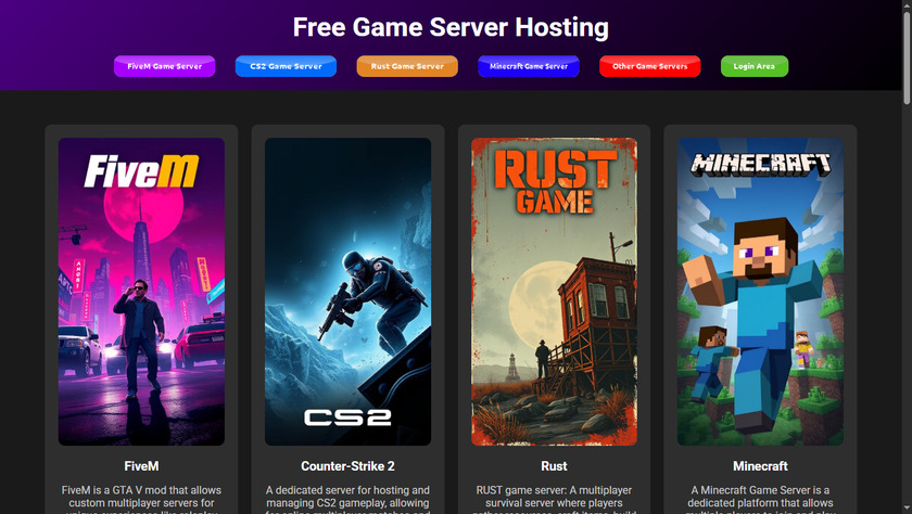 FreeGameServer.org Landing Page