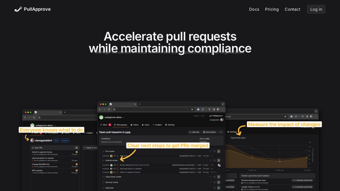 PullApprove Landing page
