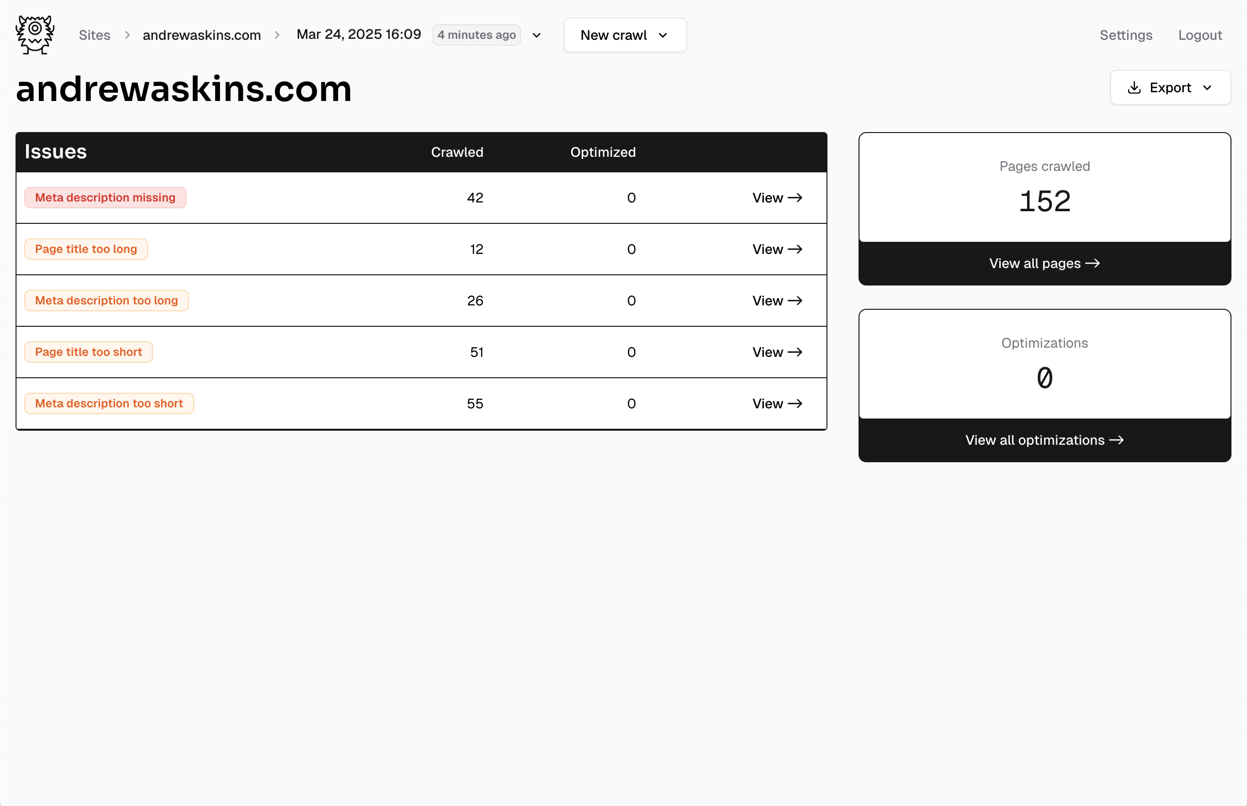 MetaMonster.ai Issues view