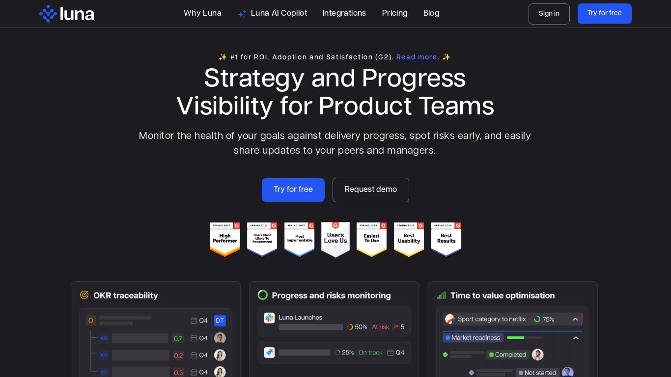 WithLuna.ai Landing page
