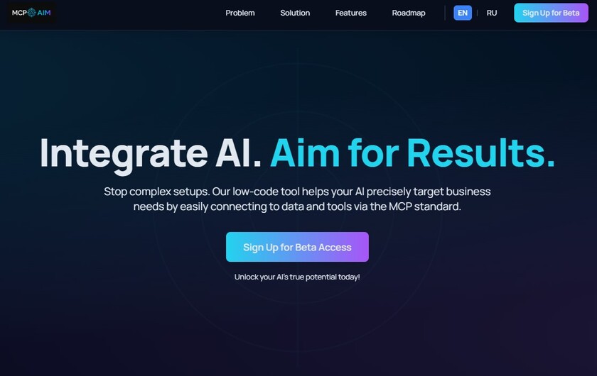 MCP Aim Landing Page