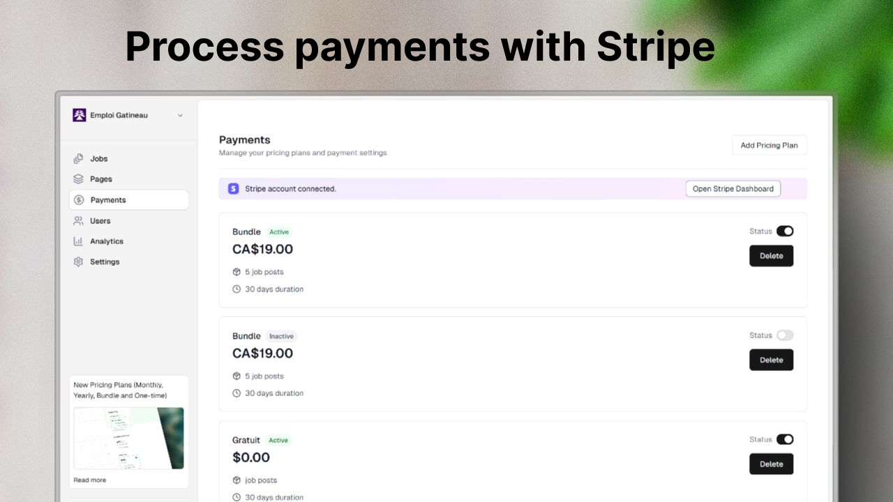 Kardow Process payments with Stripe
