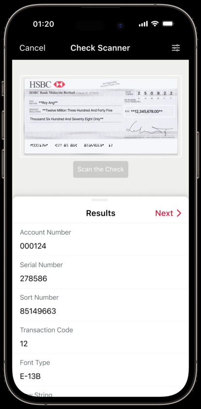 Scanbot Data Capture SDK Check Scanner Scanbot Data Capture SDK Check Scanner