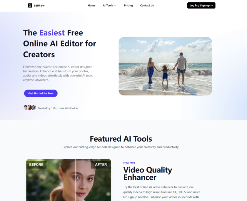 EditPaw Landing Page