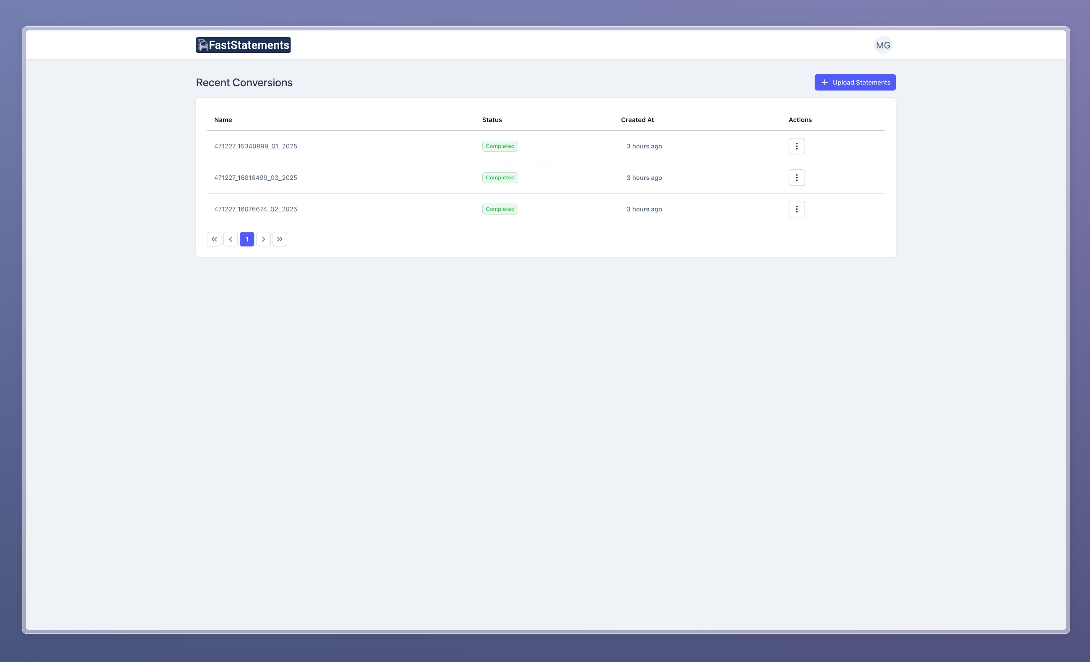 FastStatements Dashboard
