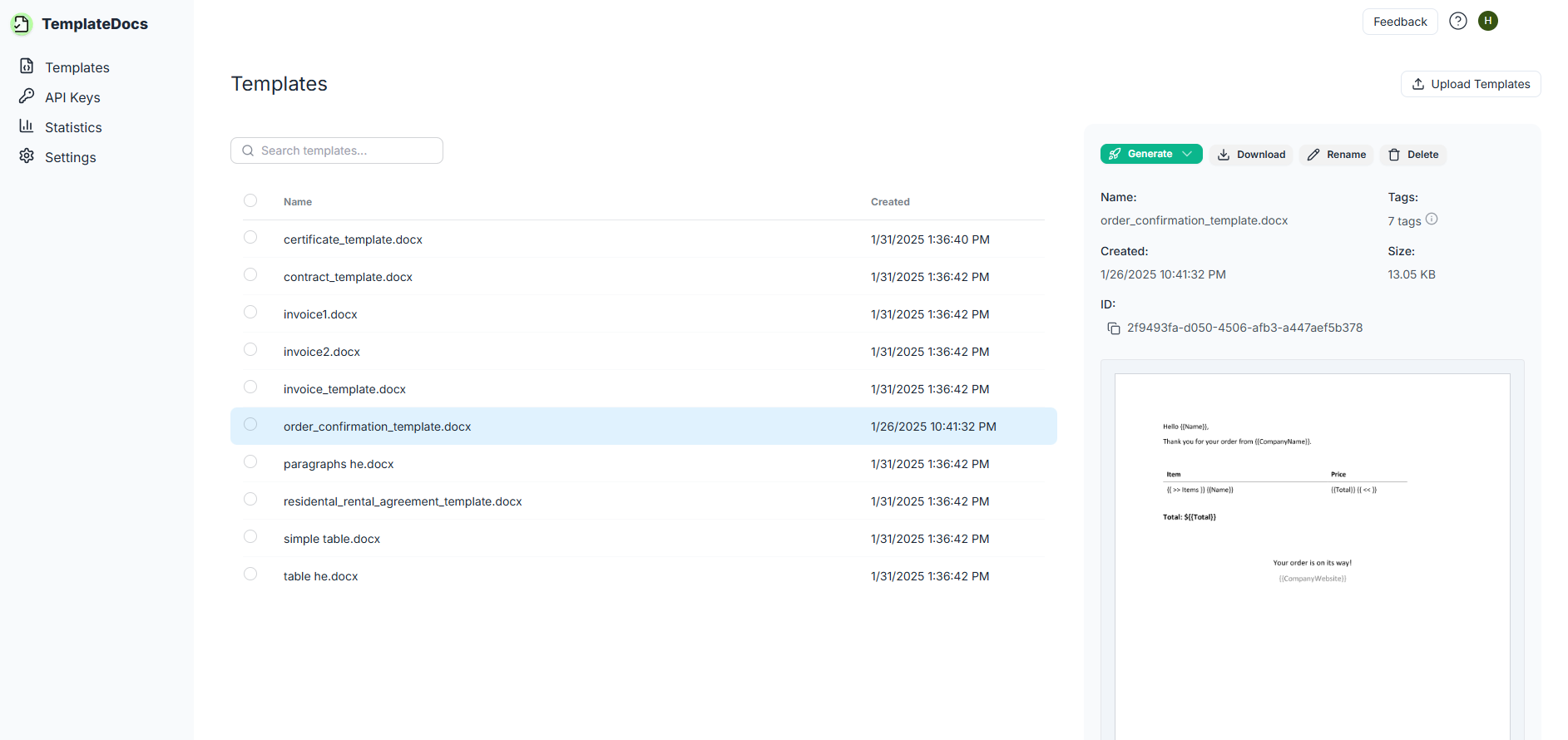 TemplateDocs.io Templates
