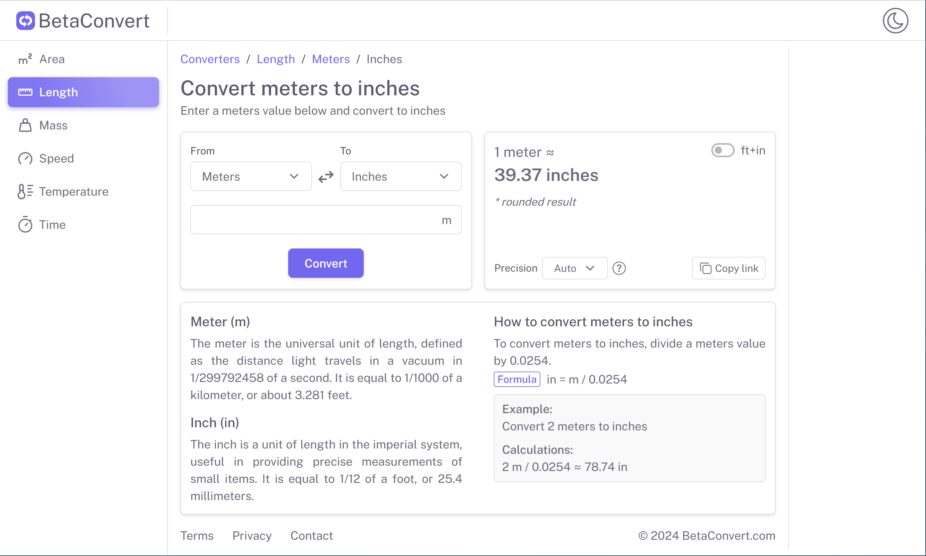BetaConvert Converter page
