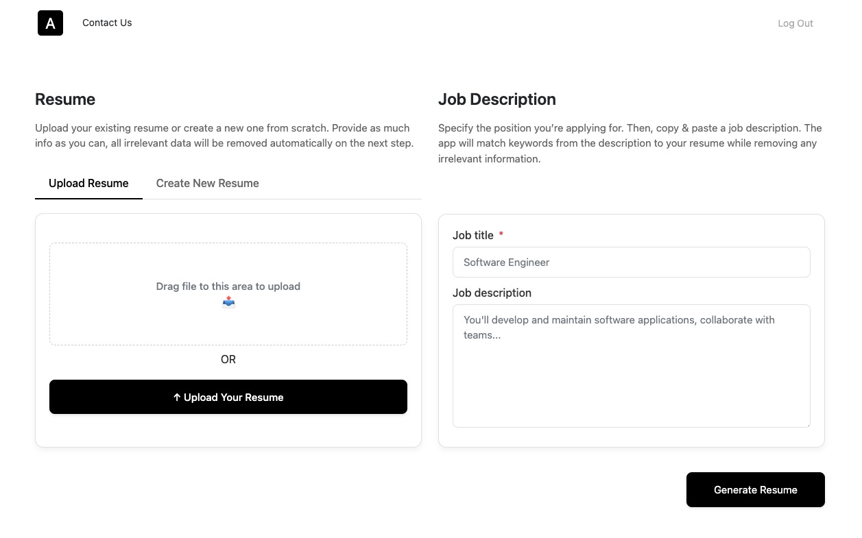 Apply-mate.com App interface