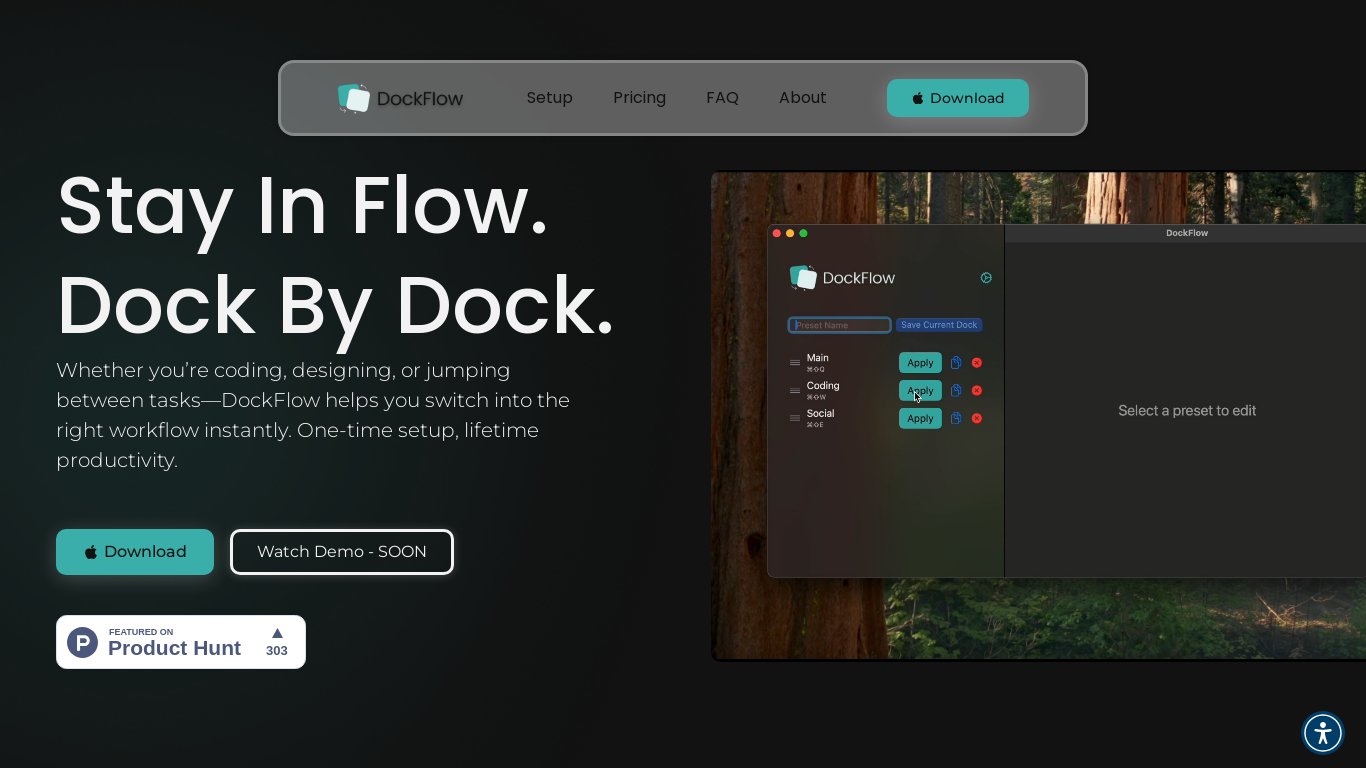 DockFlow Landing page