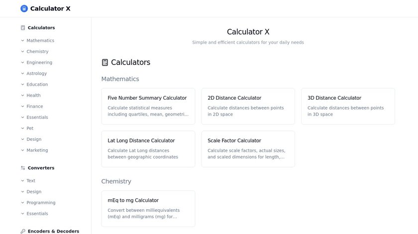 CalculatorX Landing Page