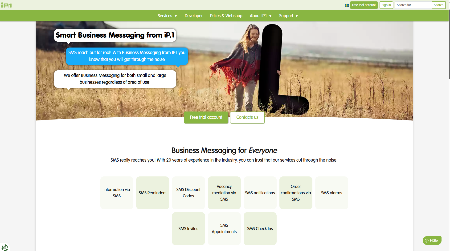 iP.1 SMS iP1sms.com - start page