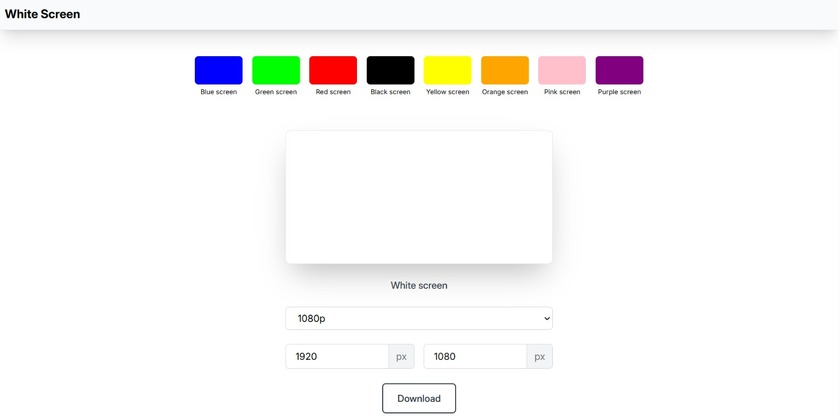My White Screen Landing Page
