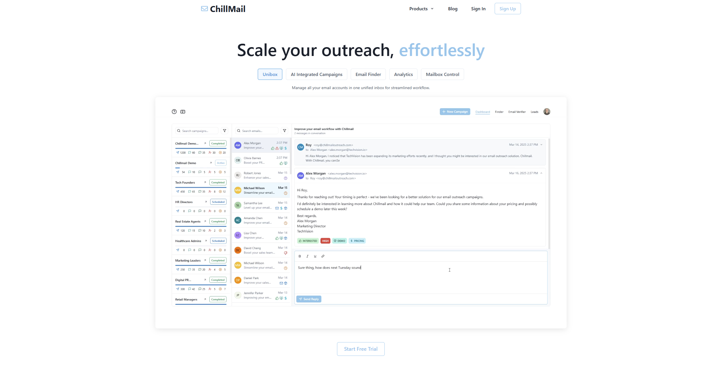 ChillMail.io Homepage