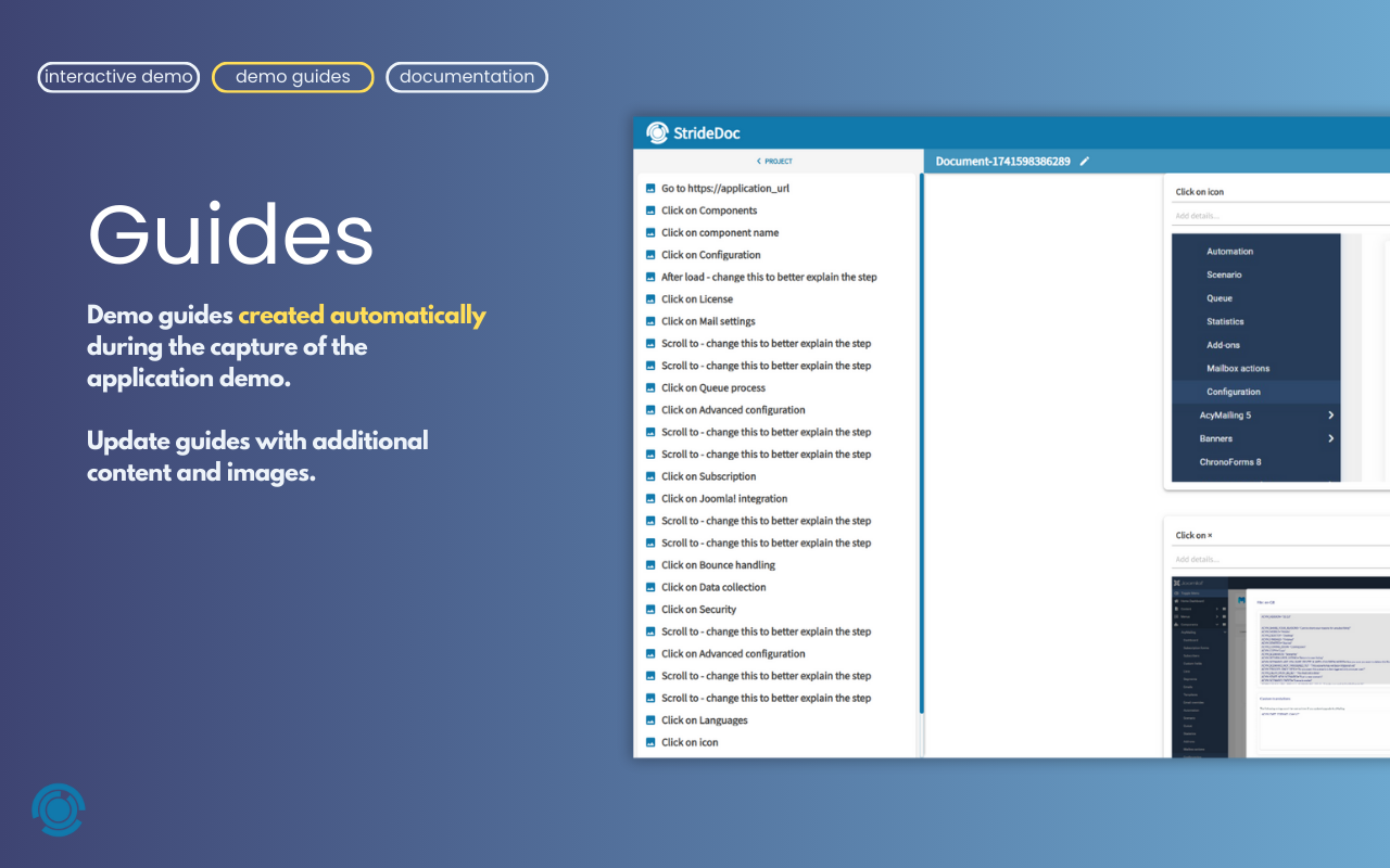 StrideDoc Demo guides
