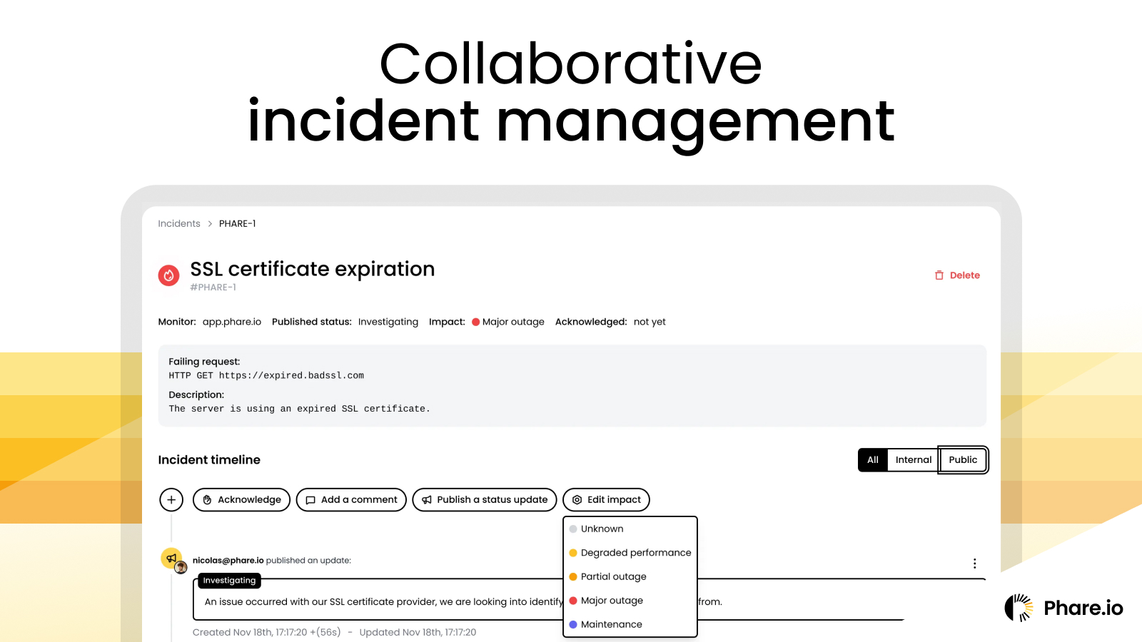 Phare.io Phare incident management