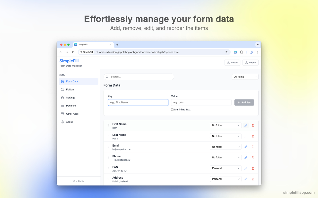 SimpleFill App 