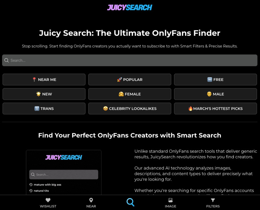 JuicySearch Landing Page