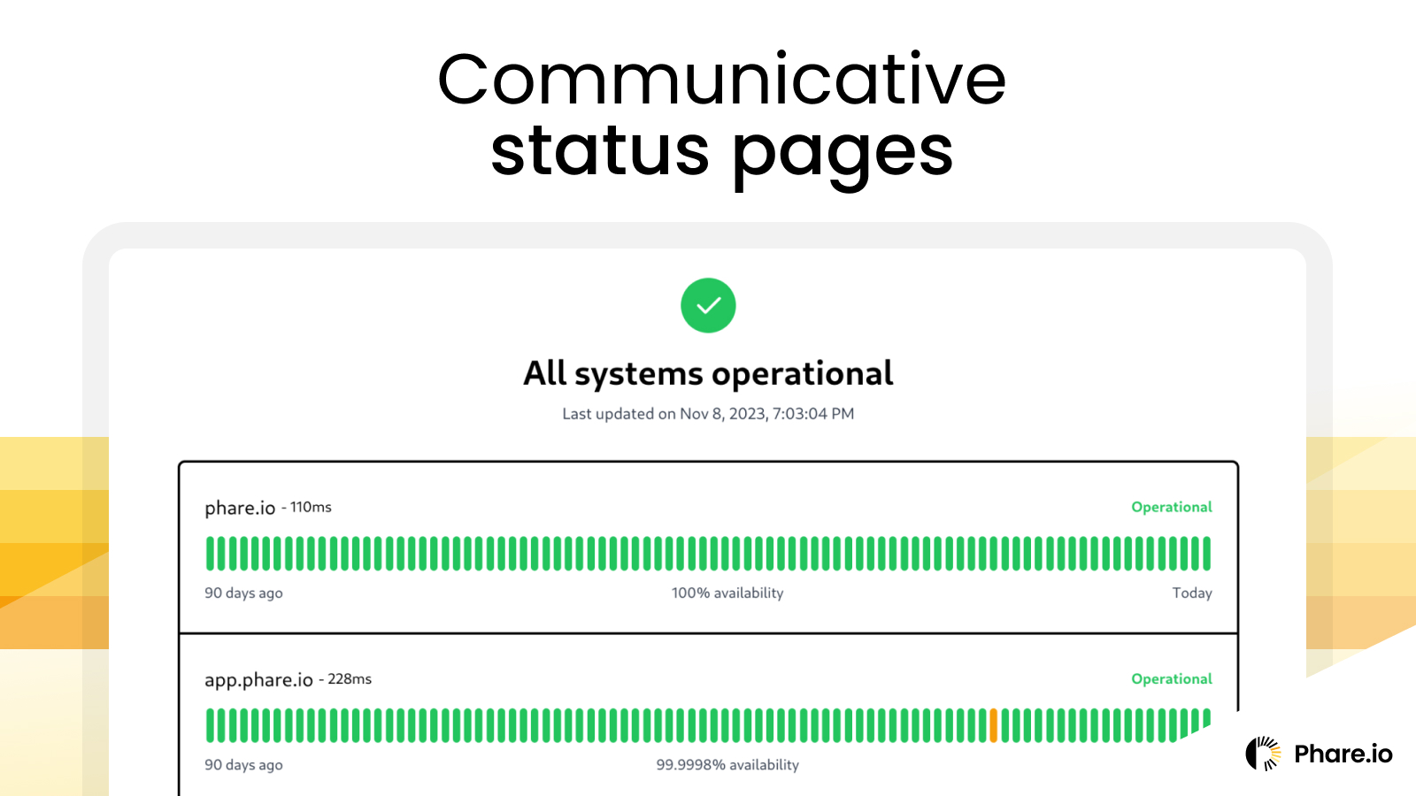 Phare.io Phare status pages