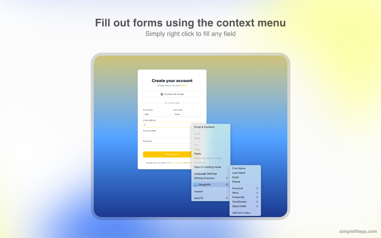 SimpleFill App 