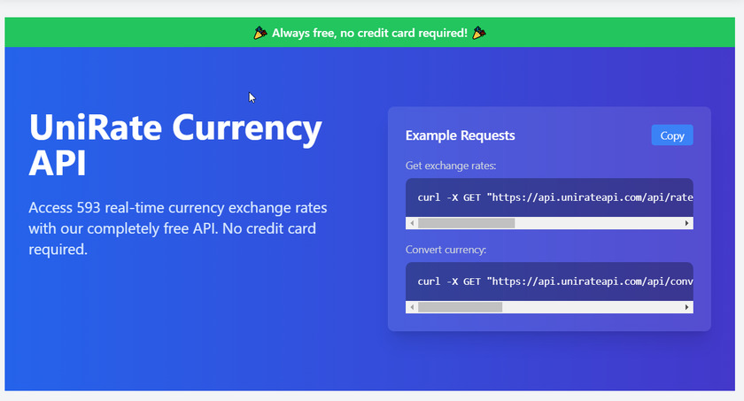 UniRateAPI UnirateAPI - currency exchange free api​ UniRateAPI UnirateAPI - currency exchange free api​