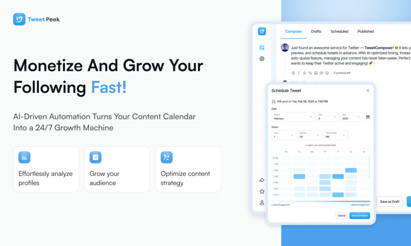 TweetPeekAI Landing Page